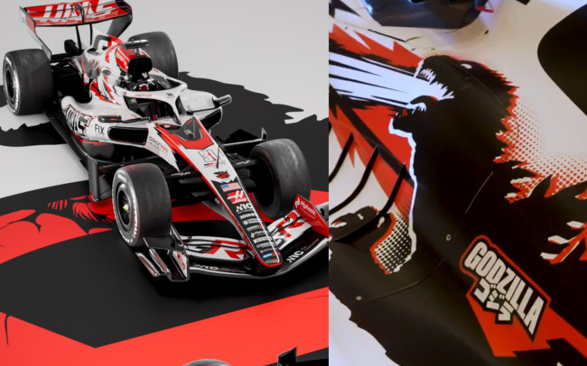 ハースF1チームが日本グランプリ前にゴジラをフィーチャーした特別塗装を発表