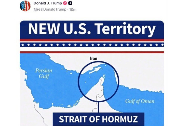 ドナルド・トランプはTruth Socialの投稿でホルムズ海峡を「新たなアメリカ領土」と呼ぶ