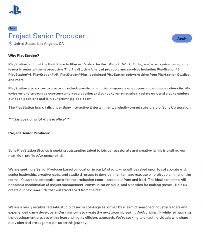 PlayStationは、主要なAAAゲームのためにロサンゼルスに新しいスタジオを立ち上げています