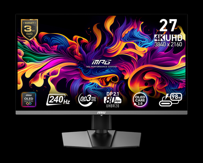 Asus、Samsung、MSIは、世界初の4K OLED 240Hz 27インチモニターでCESに飛びつきます