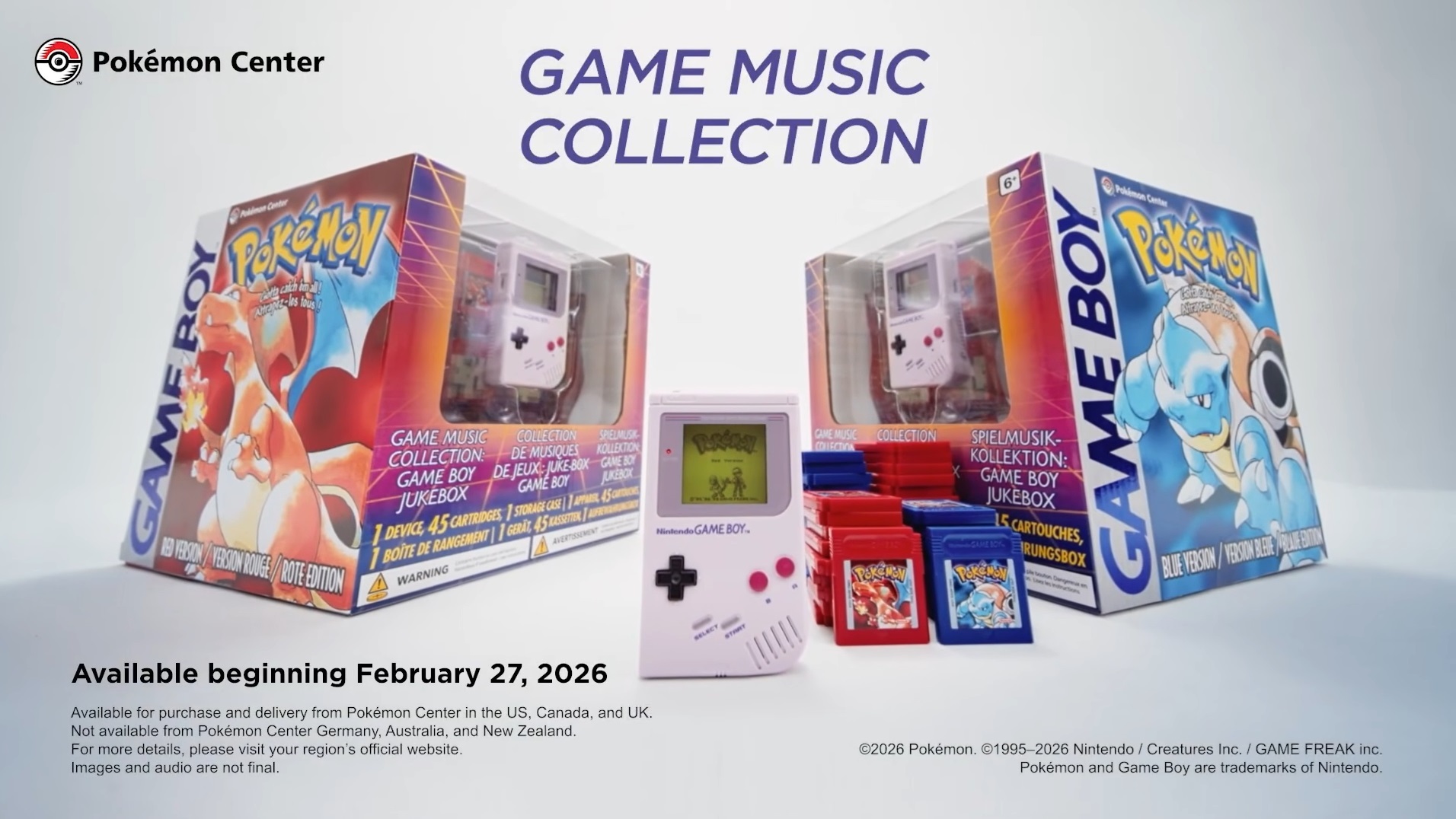 ポケモンはゲームボーイの音楽プレーヤーで、私たちが好きな赤と青の