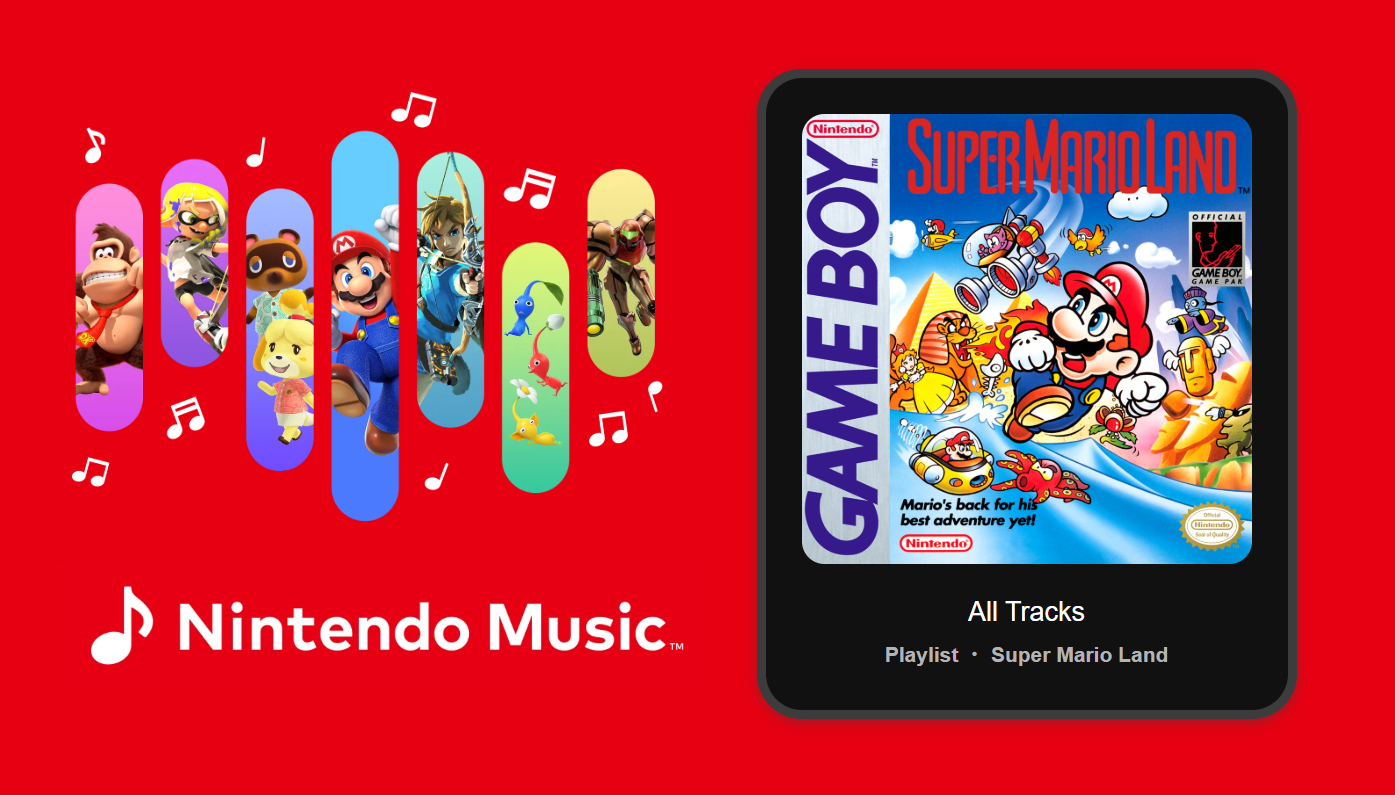 スーパーマリオランドのサウンドトラックは現在、Nintendo Music