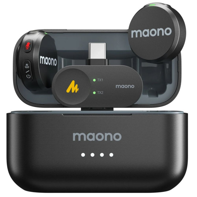 Wave Maono T5 WAVE 充電ケース ピンマイク-ワイヤレスマイク MAONO T5 Kwa Alex - Review 配信機器・PA機器・レコーディング機器