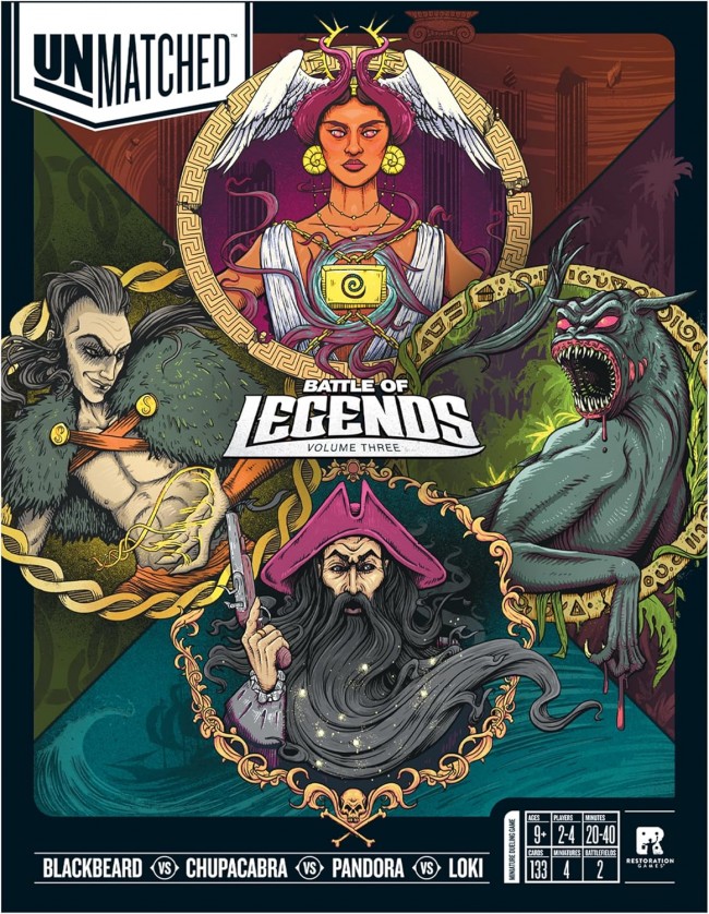 『Unmatched: Battle of Legends - Volume Three』では、海賊や神々、モンスターが登場するボードゲームをプレイしました